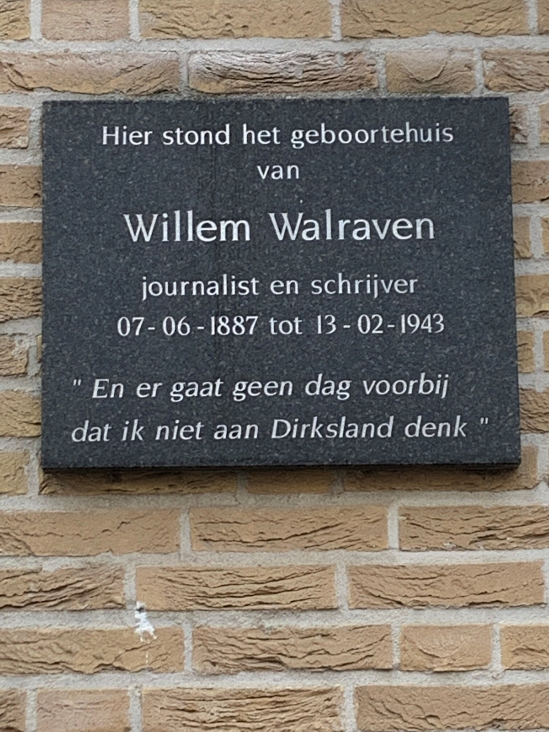Plaquette Willem Walraven